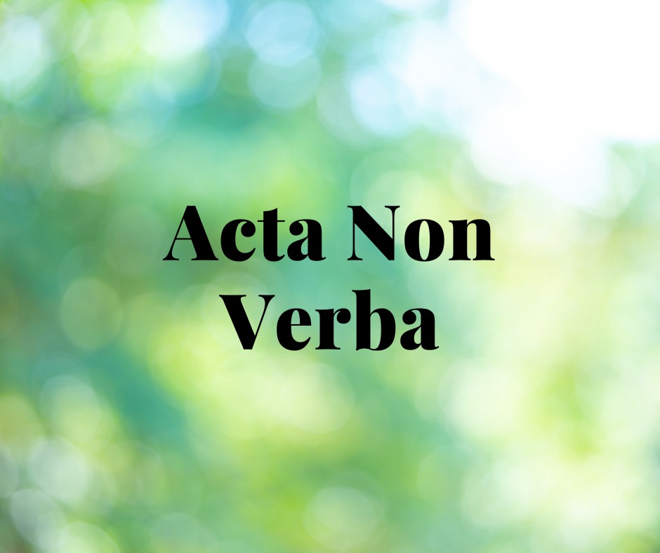 Acta non verba (Actions not words)