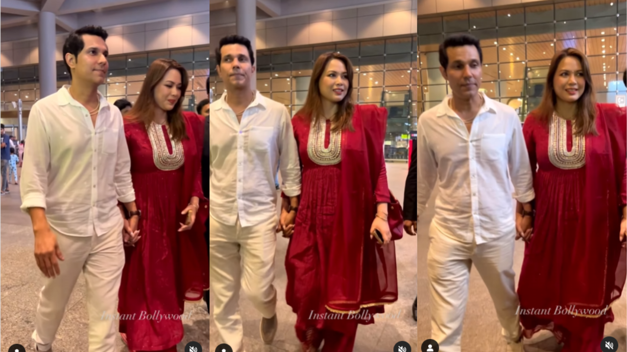Randeep-Lin Wedding : न्यूली वेड कपल रणदीप-लिन शादी के बाद पहली बार हाथ थामे हुए स्पॉट, रेड सूट में खूबसूरत दिखीं नई नवेली दुल्हन