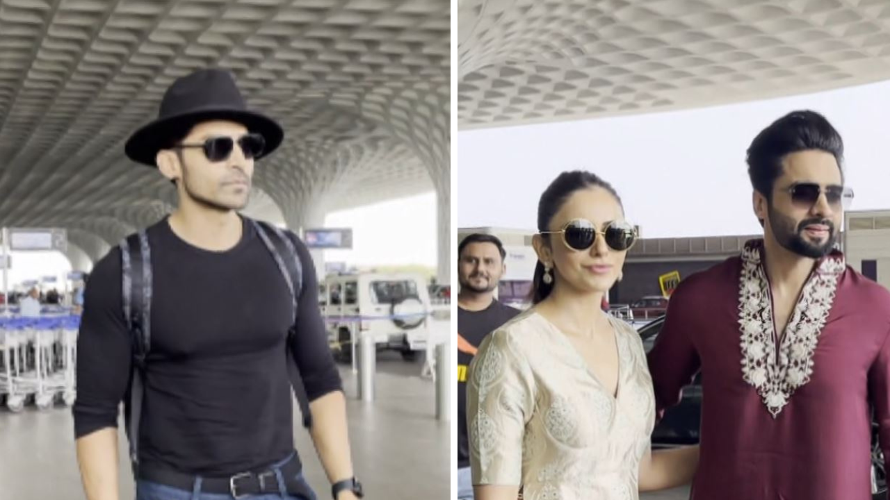 रकुल प्रीत सिंह, जैकी भगनानी और गुरमीत चौधरी मुंबई एयरपोर्ट पर हुए स्पॉट, देखें स्टार्स के लुक