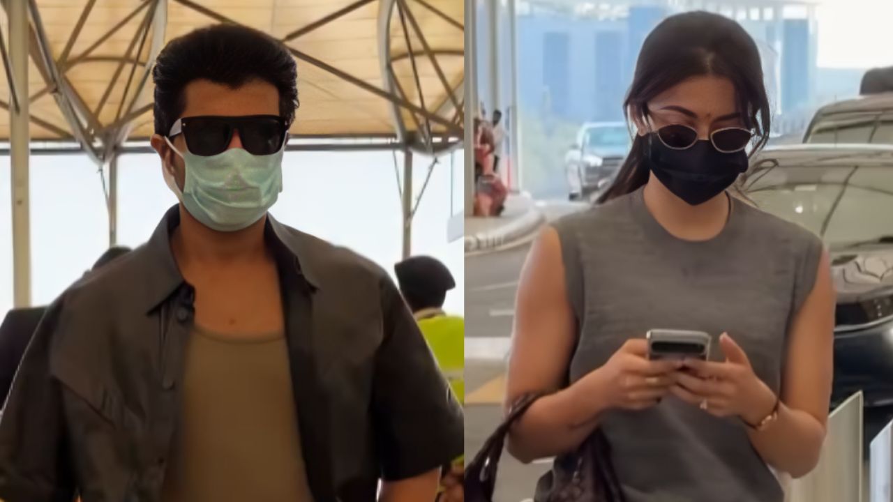 एयरपोर्ट पर स्पॉट हुए विजय-रश्मिका, शादी की ख़बरों के बीच उदयपुर रवाना होने की अटकलें तेज