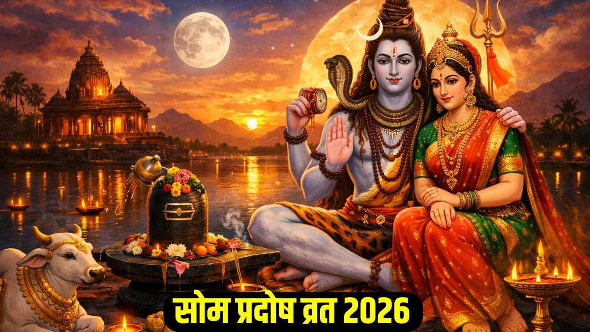 Som Pradosh Vrat 2026: सोम प्रदोष व्रत आज, शाम 6:29 से शिव आराधना का शुभ मुहूर्त, ऐसे करें भगवान शिव की पूजा