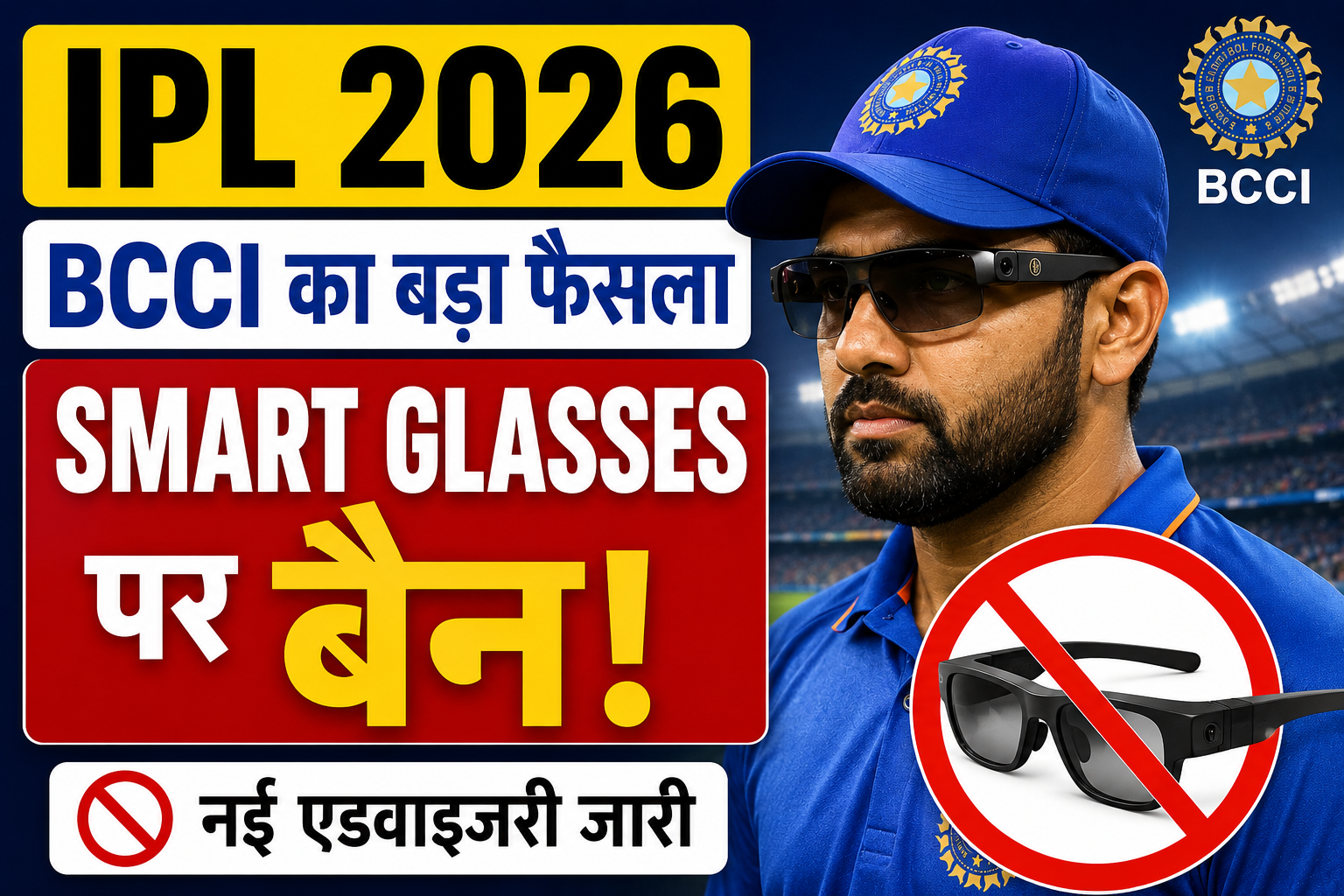 IPL 2026 में नई पाबंदी, स्मार्ट गॉगल्स नहीं पहन सकेंगे खिलाड़ी और सपोर्ट स्टाफ