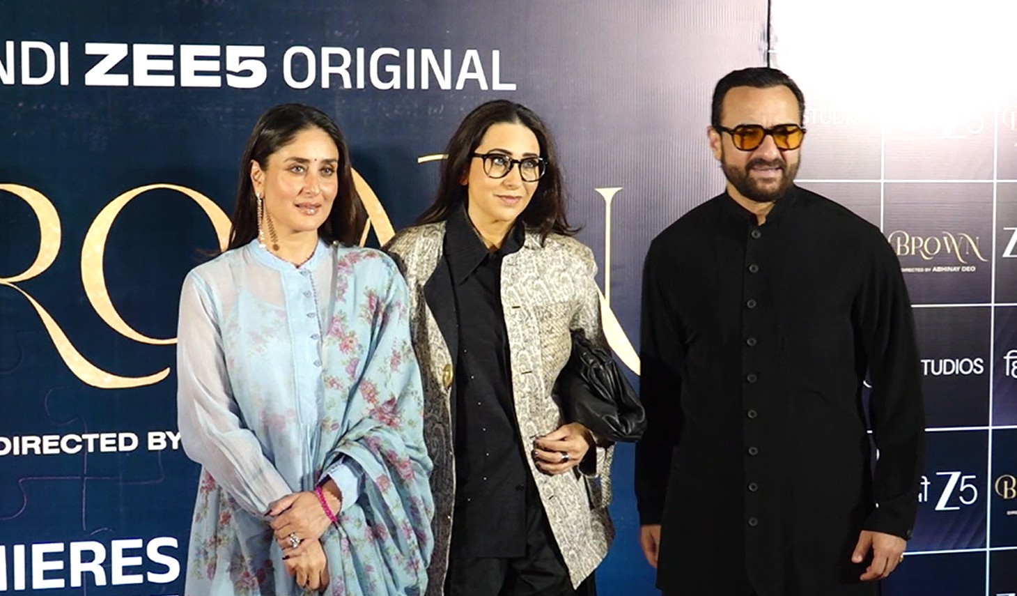 ‘ब्राउन’ की स्पेशल स्क्रीनिंग में साथ नजर आए सैफ-करीना, करिश्मा के साथ दिए क्यूट पोज