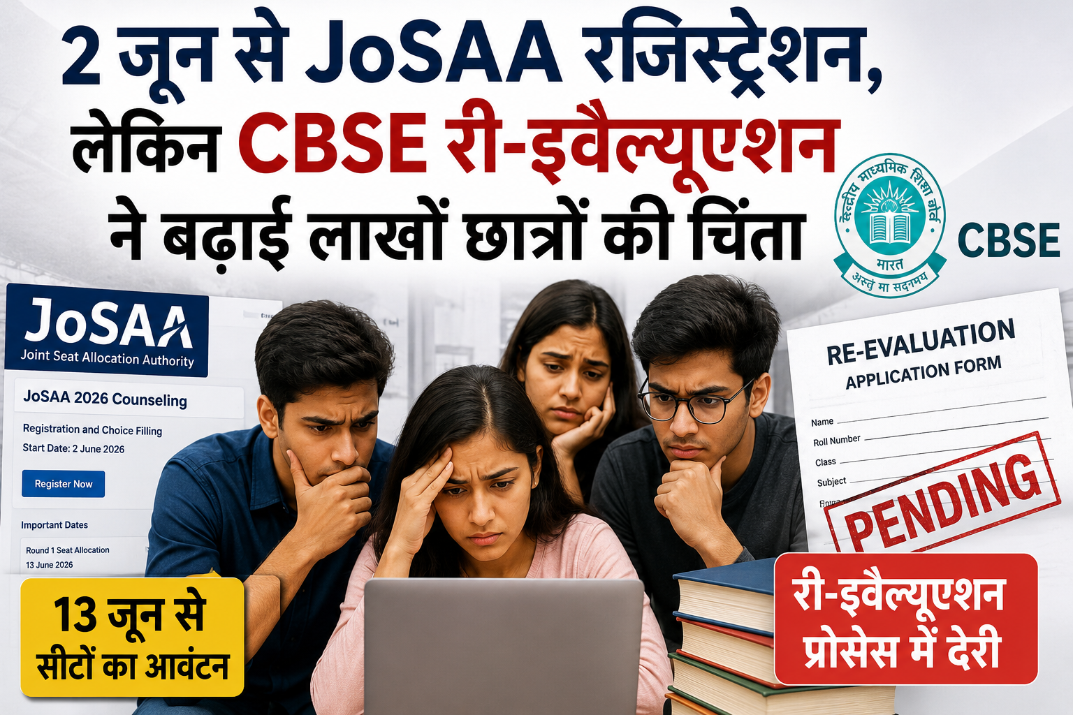 2 जून से JoSAA रजिस्ट्रेशन, लेकिन CBSE री-इवैल्यूएशन ने बढ़ाई लाखों छात्रों की चिंता