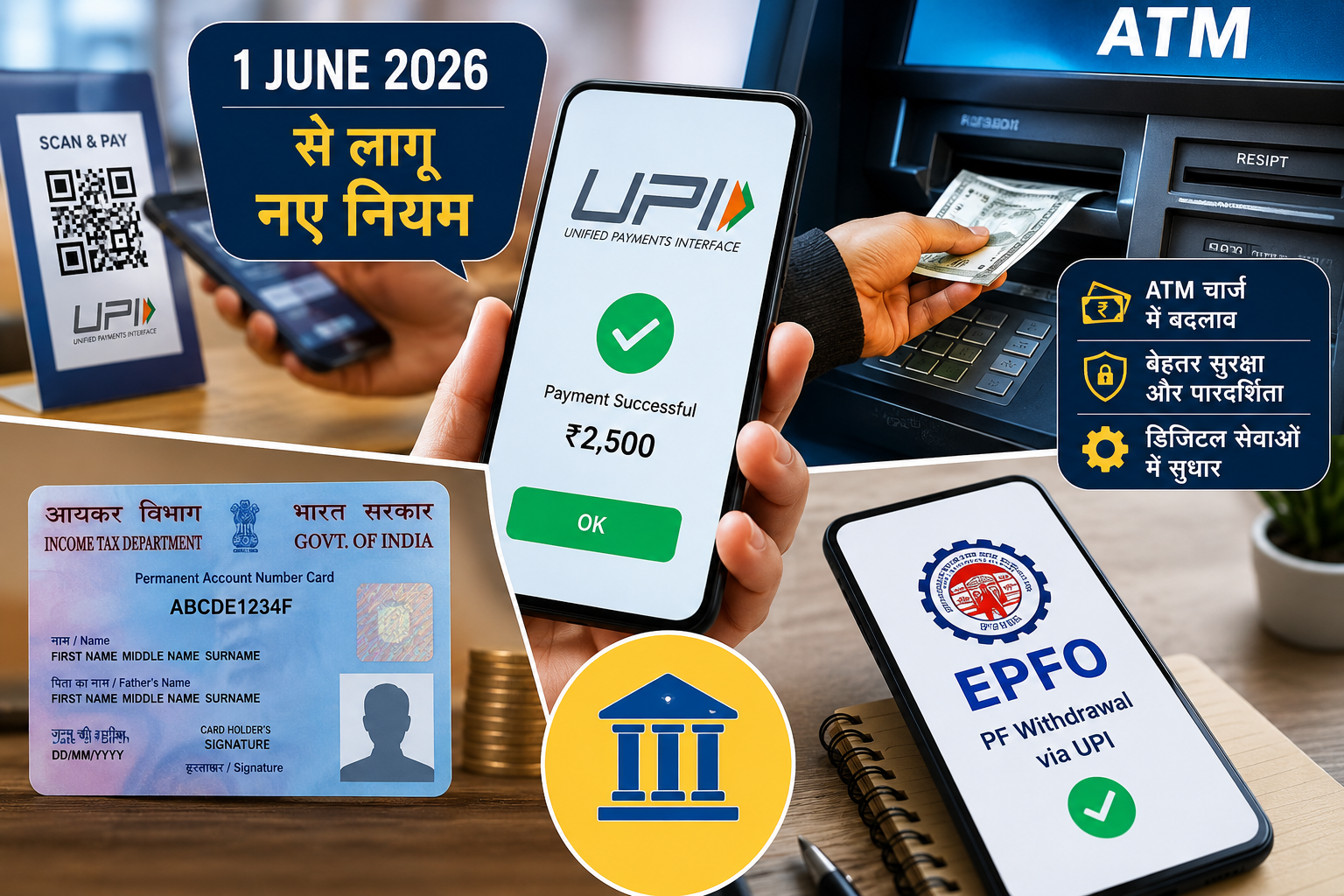 1 जून से लागू हुए नए नियम: UPI, ATM, PAN और PF से जुड़े बड़े बदलाव, जानिए क्या बदला