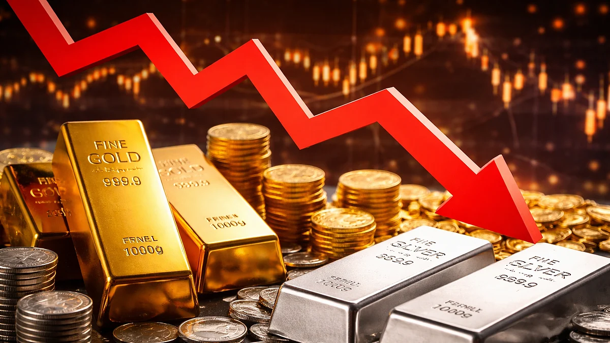 सोने में ₹1800 और चांदी में ₹5500 की गिरावट, जानिए नए भाव