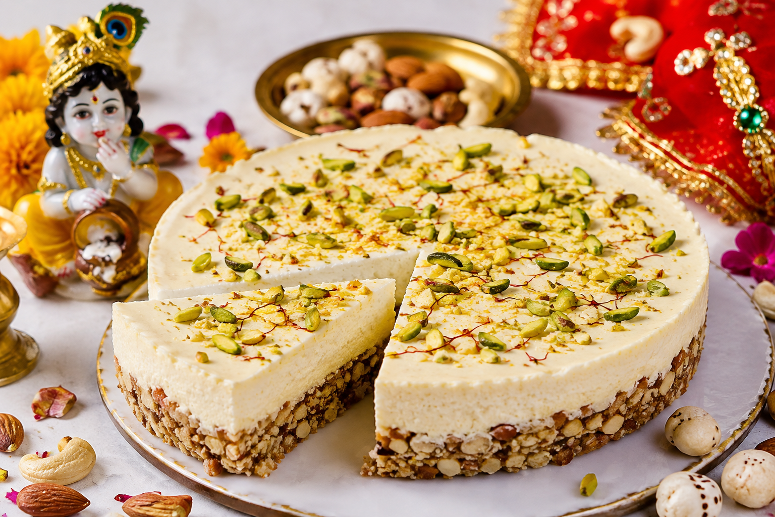 Janmashtami Special: बिना ओवन बनाएं मेवा चीज केक, कान्हा जी के भोग के लिए है एकदम खास