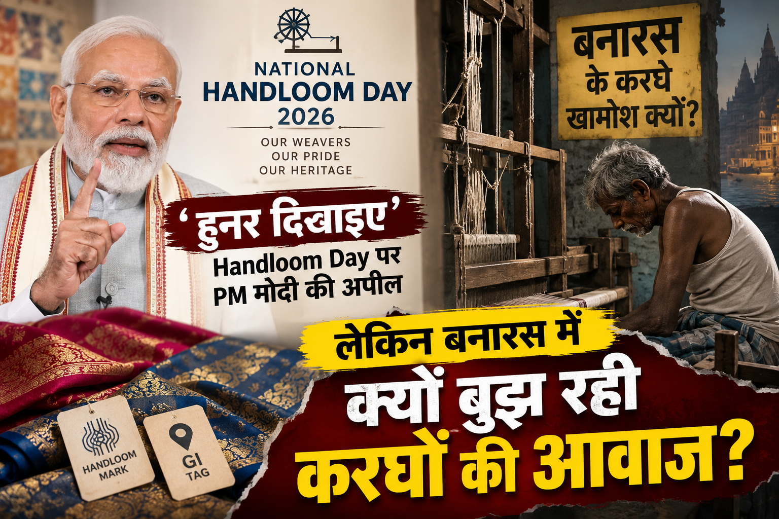 ‘हुनर दिखाइए’… Handloom Day पर PM मोदी की अपील, लेकिन बनारस में क्यों बुझ रही करघों की आवाज?