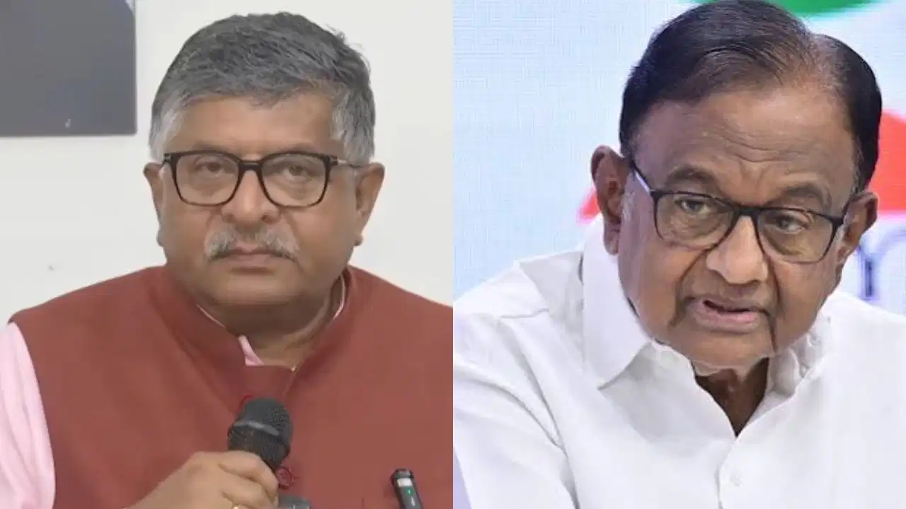 दिमागी नक्सली बयान पर बीजेपी का कांग्रेस को जवाब, चिदंबरम पर रविशंकर प्रसाद का हमला