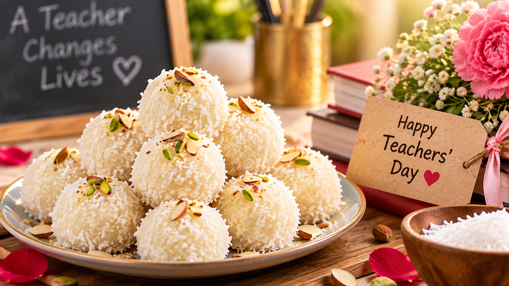 Teachers Day Special: शिक्षक दिवस पर टीचर का मुंह कराएं मीठा, घर पर झटपट बनाएं स्वादिष्ट नारियल लड्डू