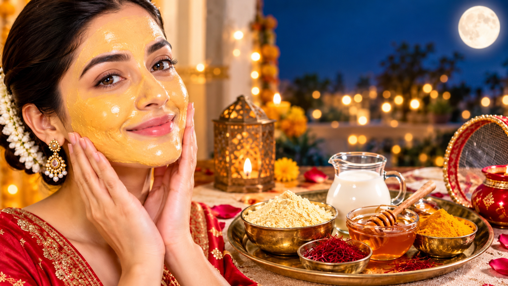 Karwa Chauth Beauty Tips: करवा चौथ पर चाहिए इंस्टेंट ग्लो? घर पर ही अपनाएं ये आसान स्किन केयर टिप्स