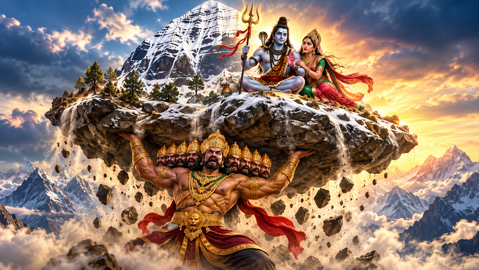 जब रावण ने उठाया था पूरा कैलाश पर्वत, डर गईं थीं मां पार्वती, फिर शिवजी ने क्या किया?